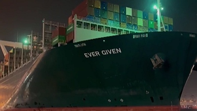 山東青島：堵塞蘇伊士運河的&ldquo;長賜&rdquo;號維修后重新起航